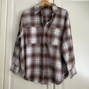 Dynamite Brown Plaid Shirt